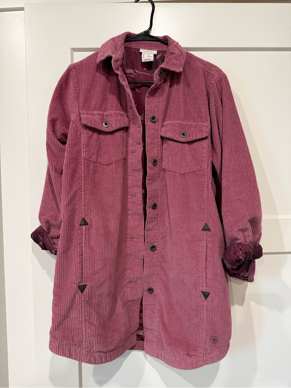 Ariat Dusty Rose Corduroy Button Shirt Jacket